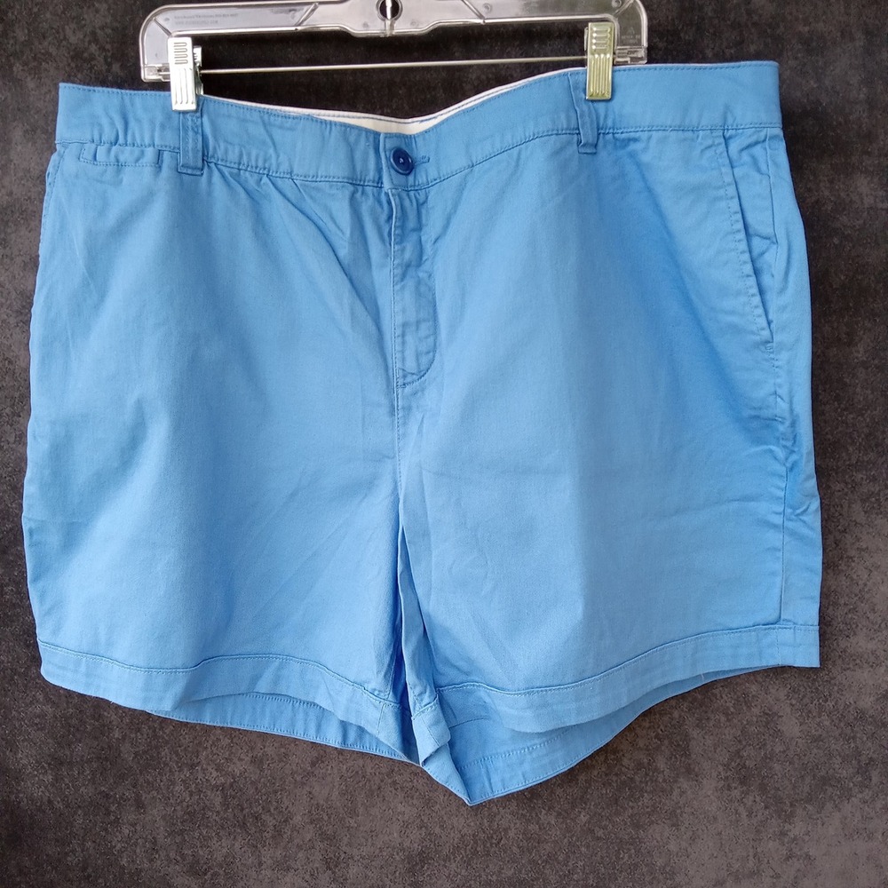 Lane Bryant Plus Size Chino Collection‎ Mid Rise Blue Shorts Vacation Sz.20 NWT